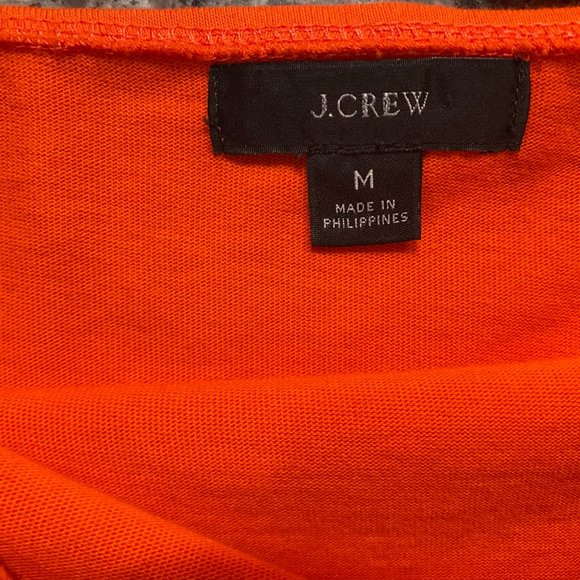 J Crew Orange Keyhole Tie Back Cotton Top Size Medium - Picture 5 of 8